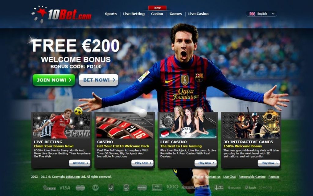 Official website of the bookmaker 10bet