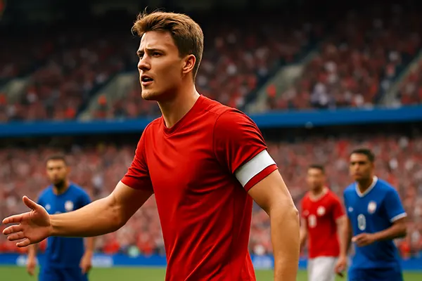 Fußballspieler mit Armbinde